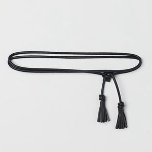 NWT faux leather rope waist belt black